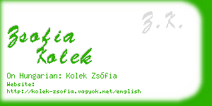 zsofia kolek business card