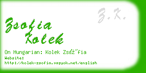 zsofia kolek business card